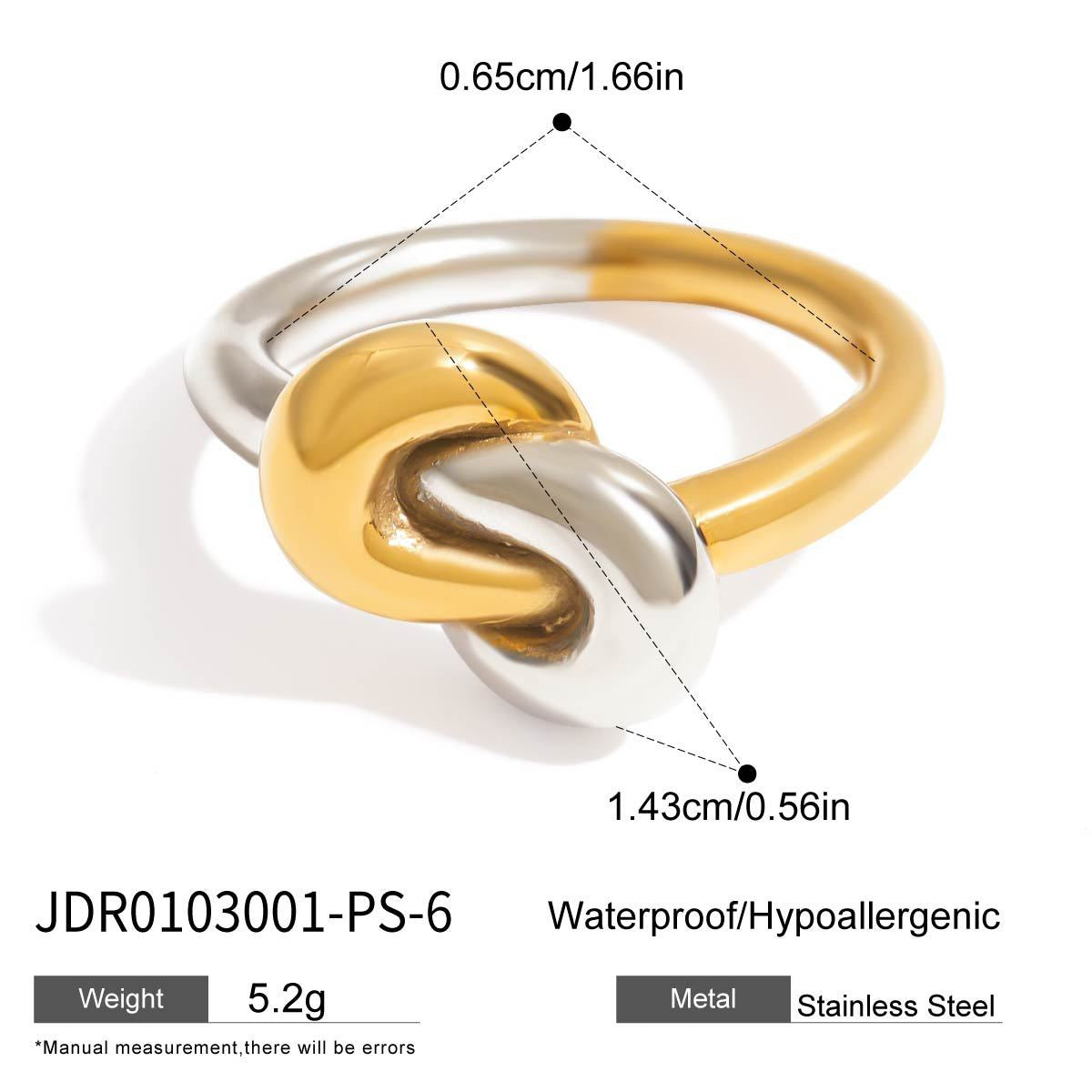 Two tones knot ring
