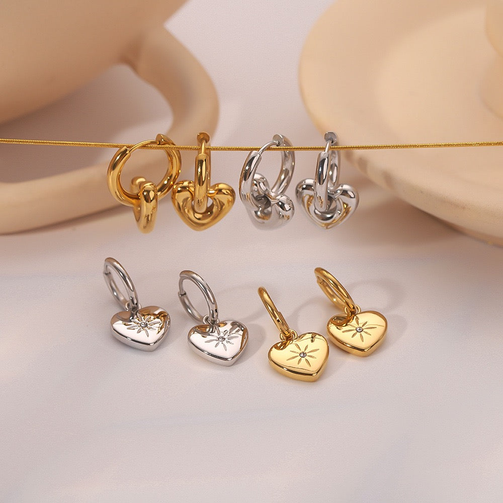 Cura heart hoop earrings