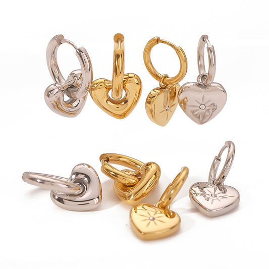Cura heart hoop earrings