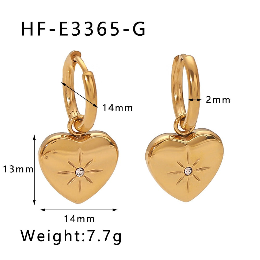 Cura heart hoop earrings
