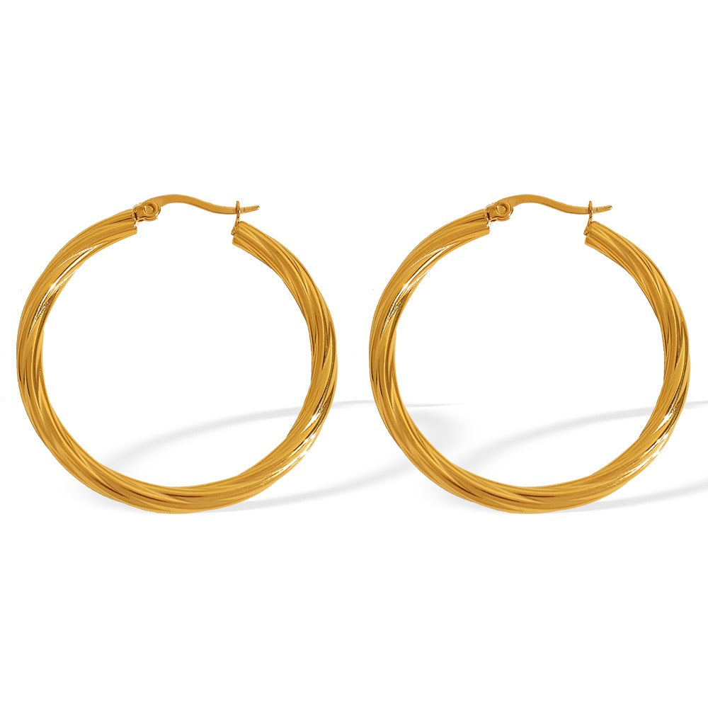 Buton twilly hoops earrings