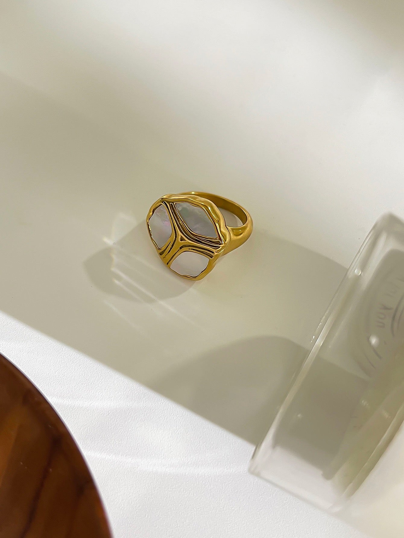 White mother of pearl ring