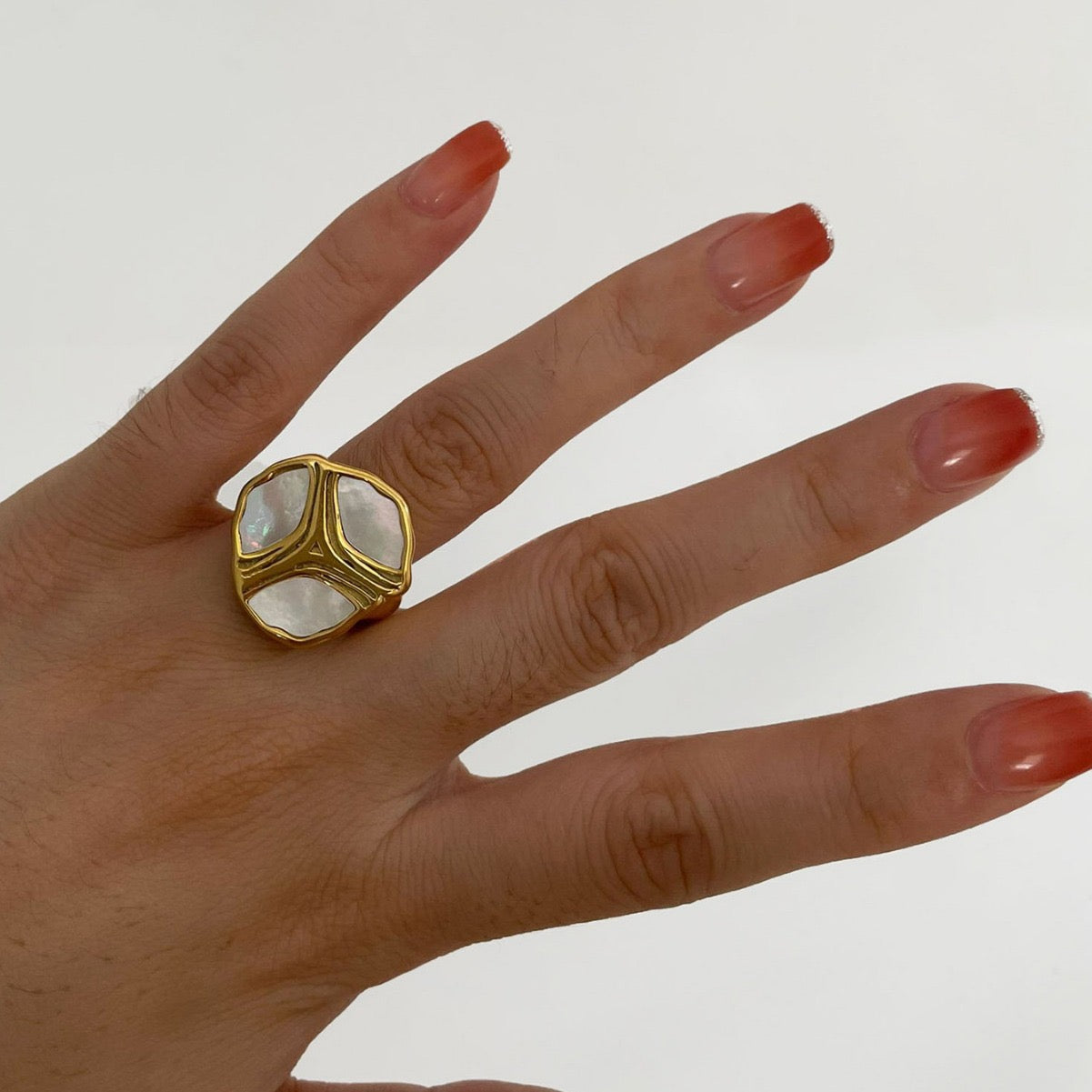 White mother of pearl ring