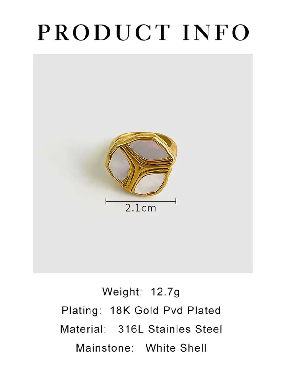 White mother of pearl ring