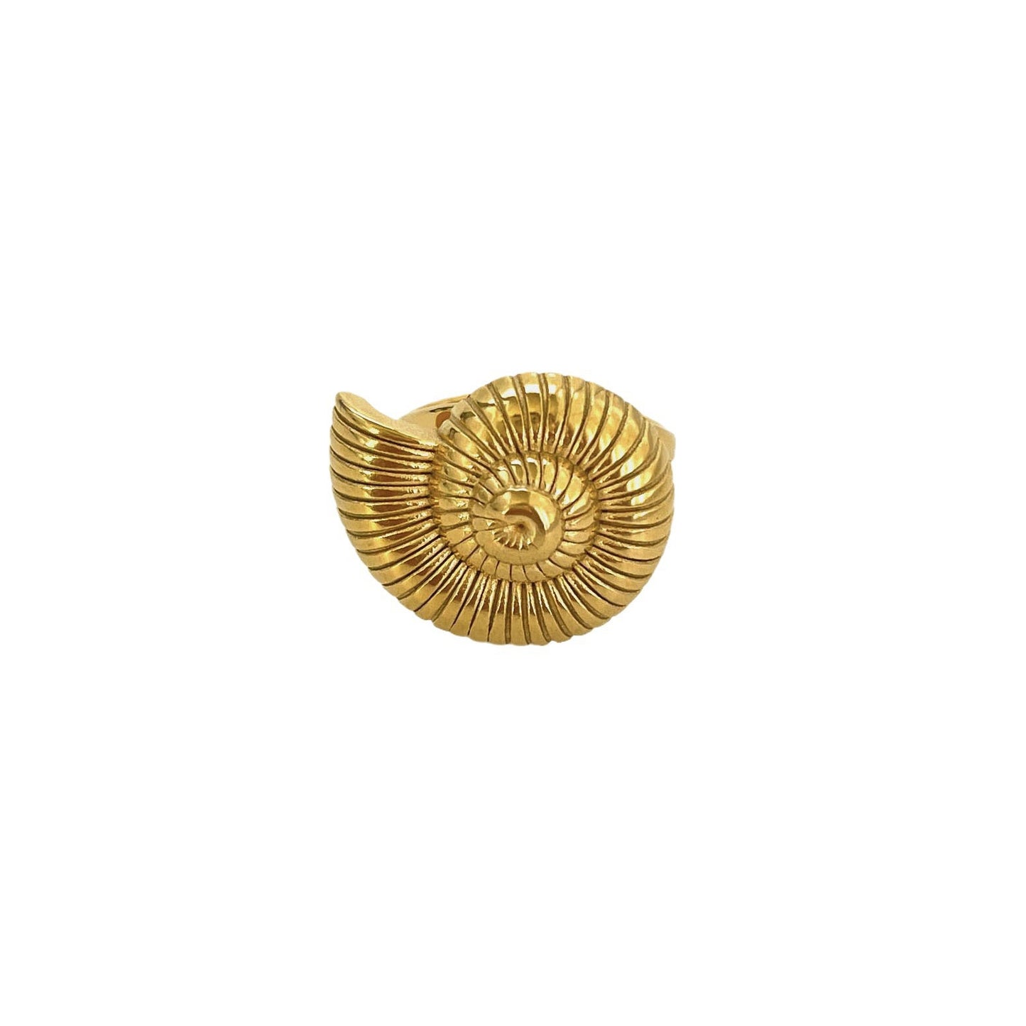 Golden snail ring