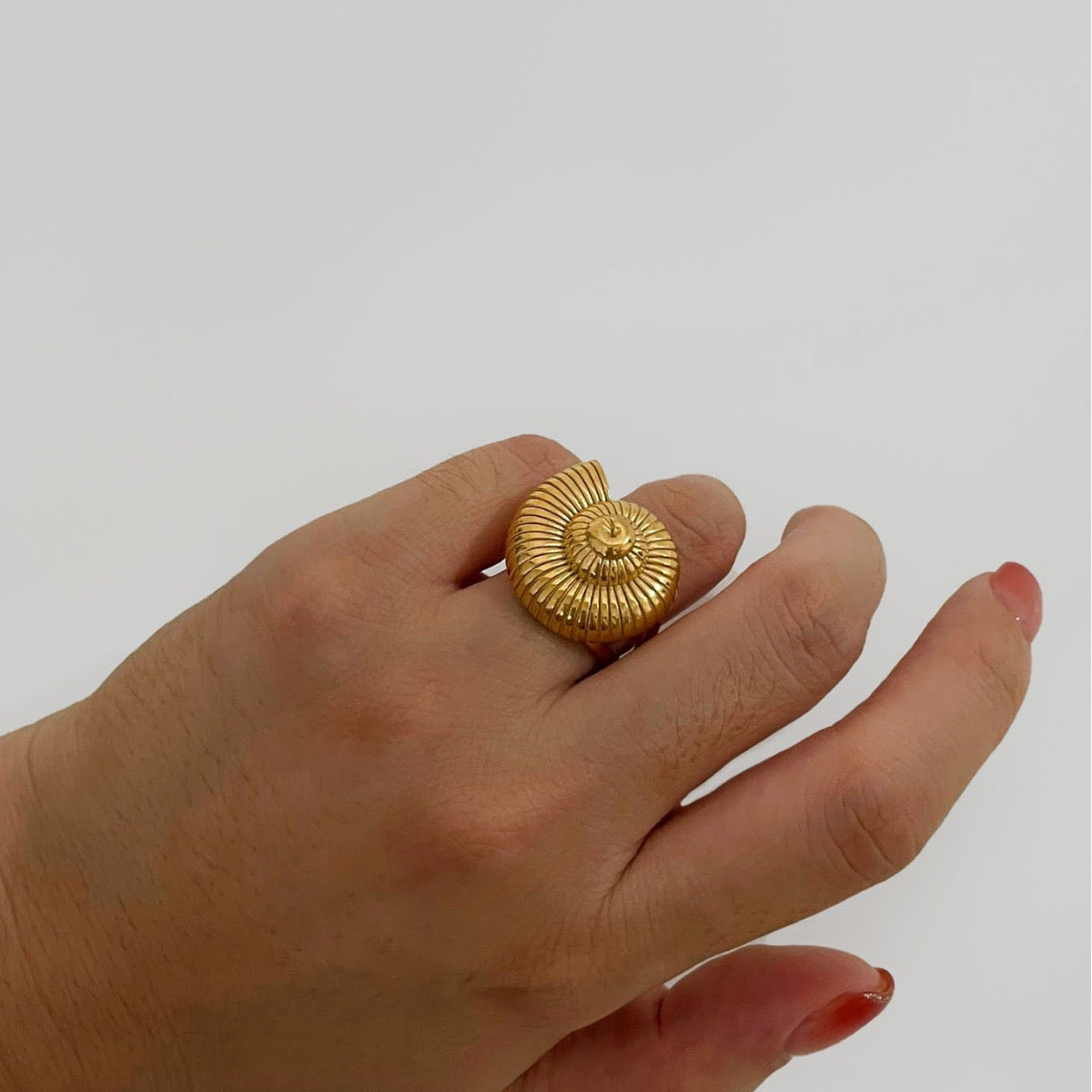 Golden snail ring
