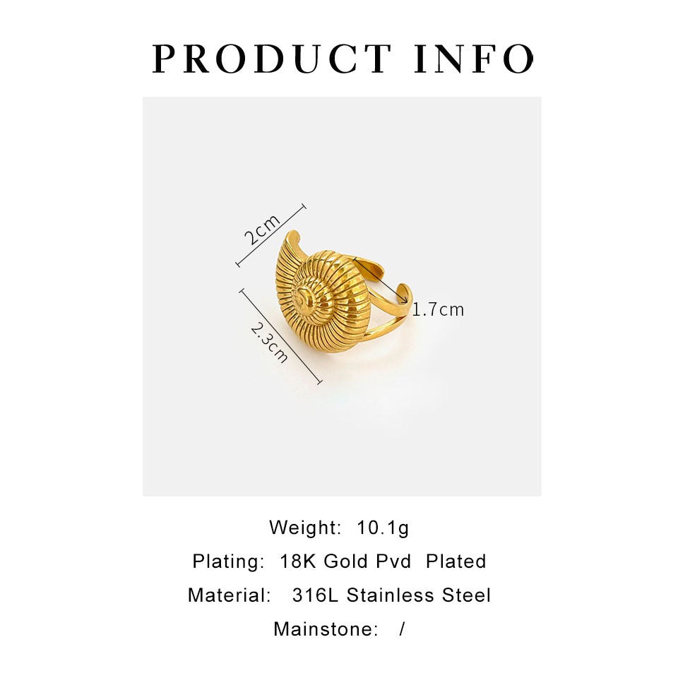 Golden snail ring