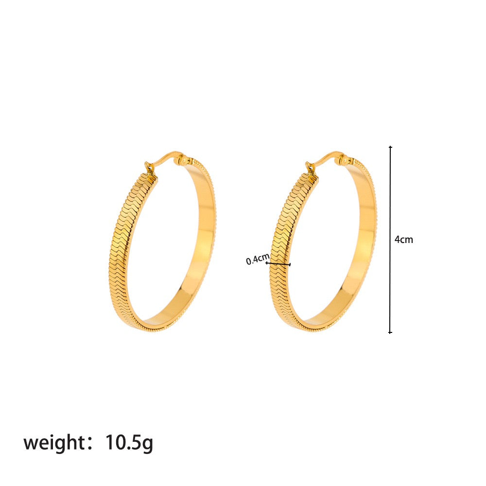 British classic big hoops earrings