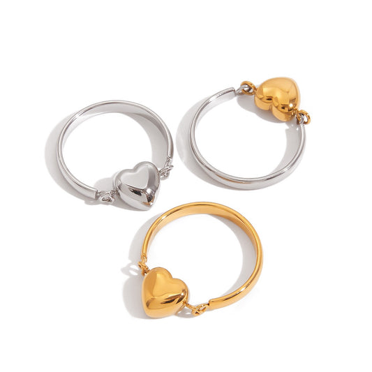 Love chain heart rings