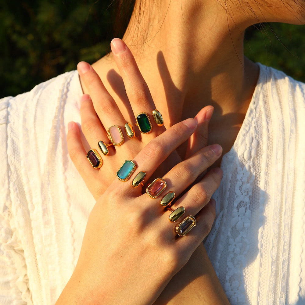 Double Gem rings – Pearl.Facts