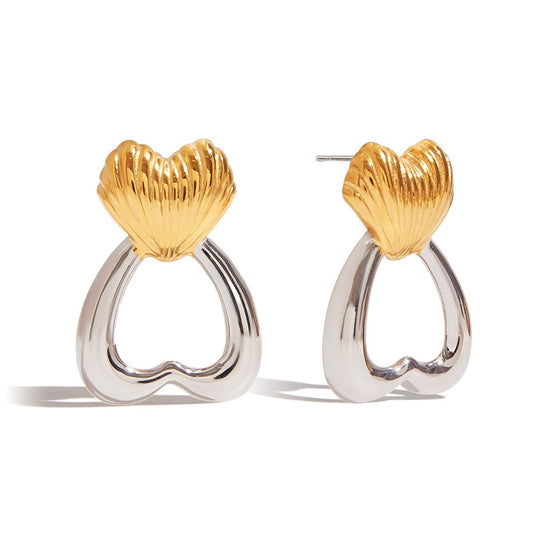 Double heart earrings