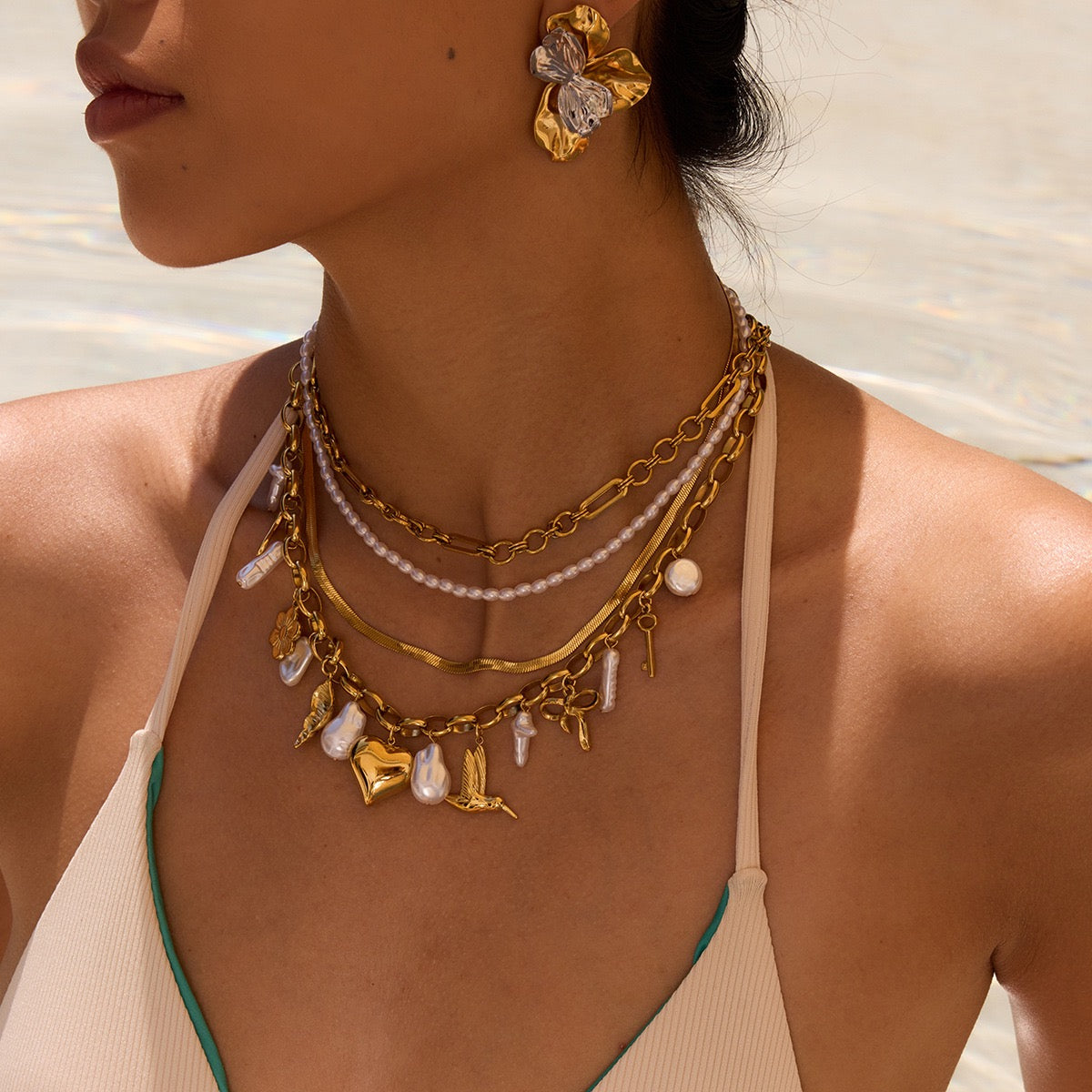 Love heart charm necklace