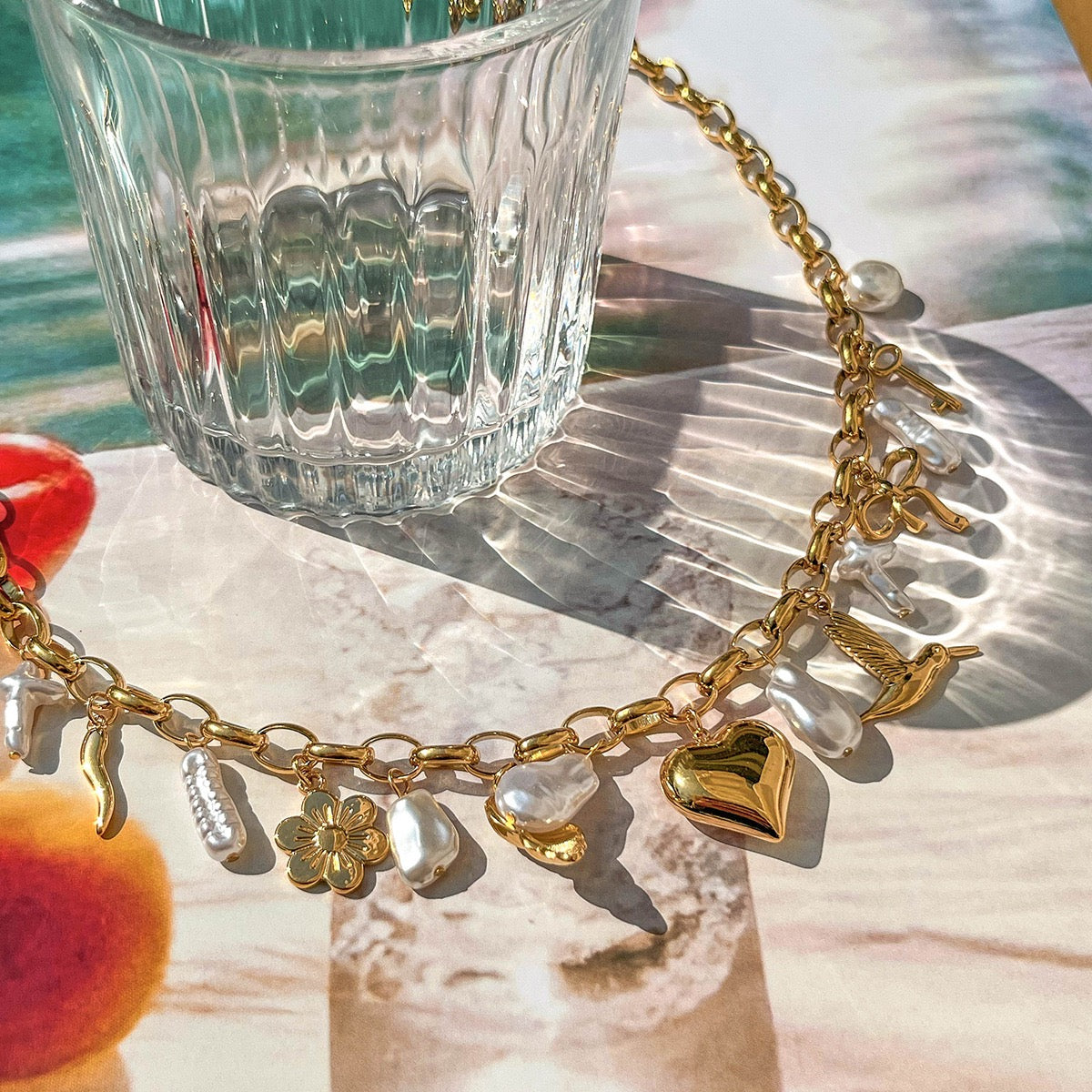 Love heart charm necklace