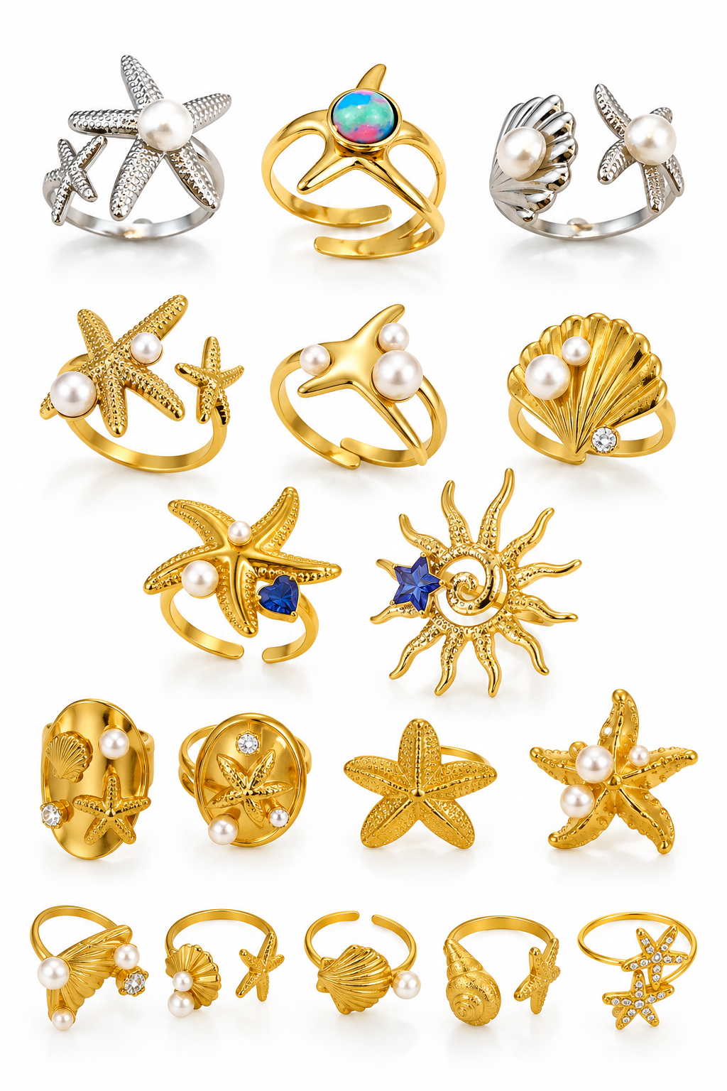 Pearly ocean starfish rings