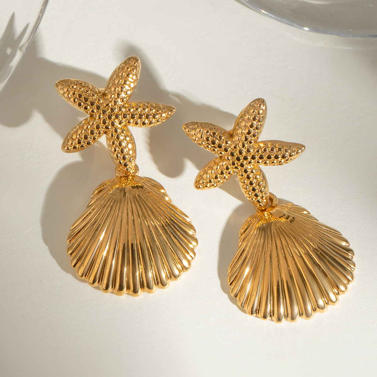Cylina Bondi star shell earrings