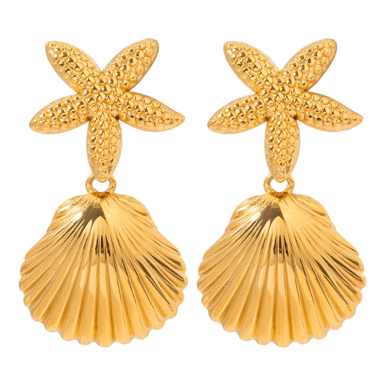 Cylina Bondi star shell earrings
