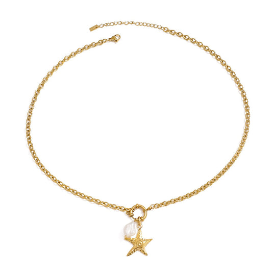 Swirl star necklace