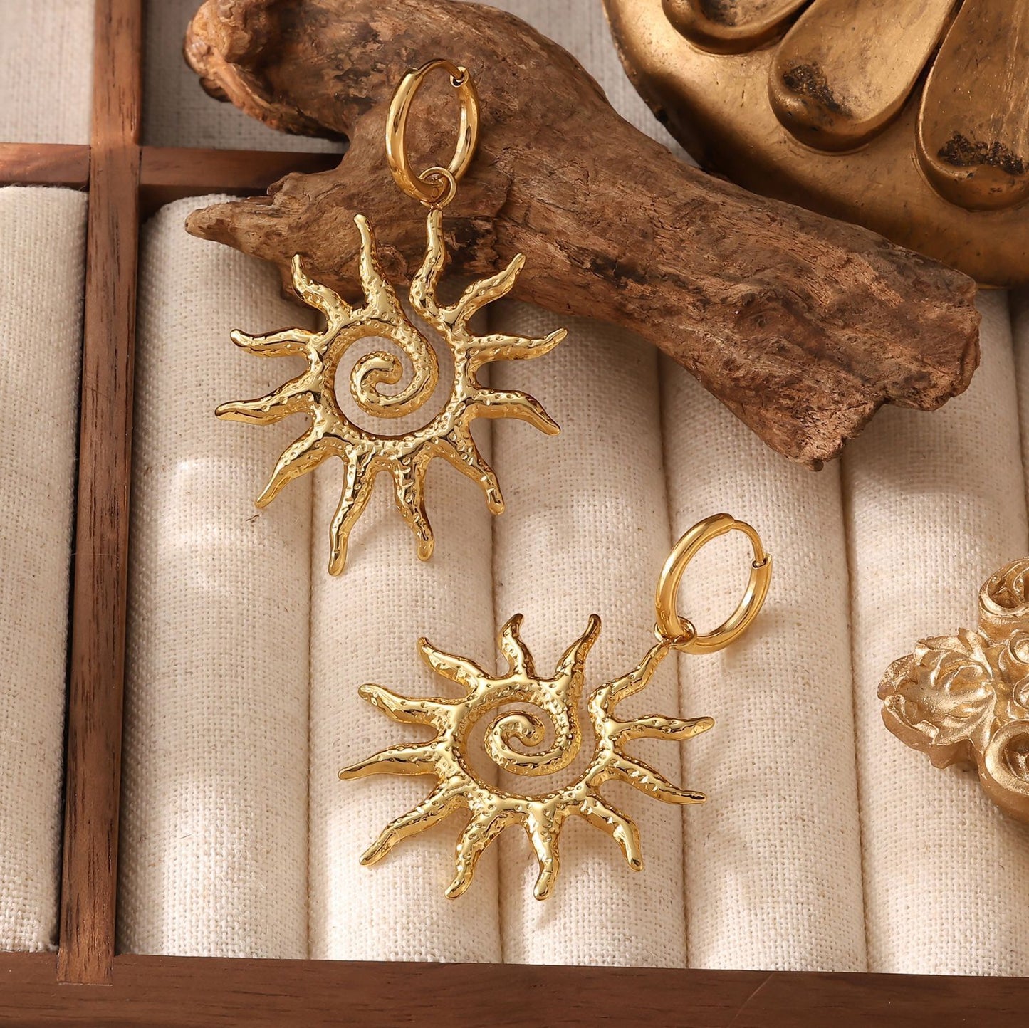 Sunny sun hoops earrings