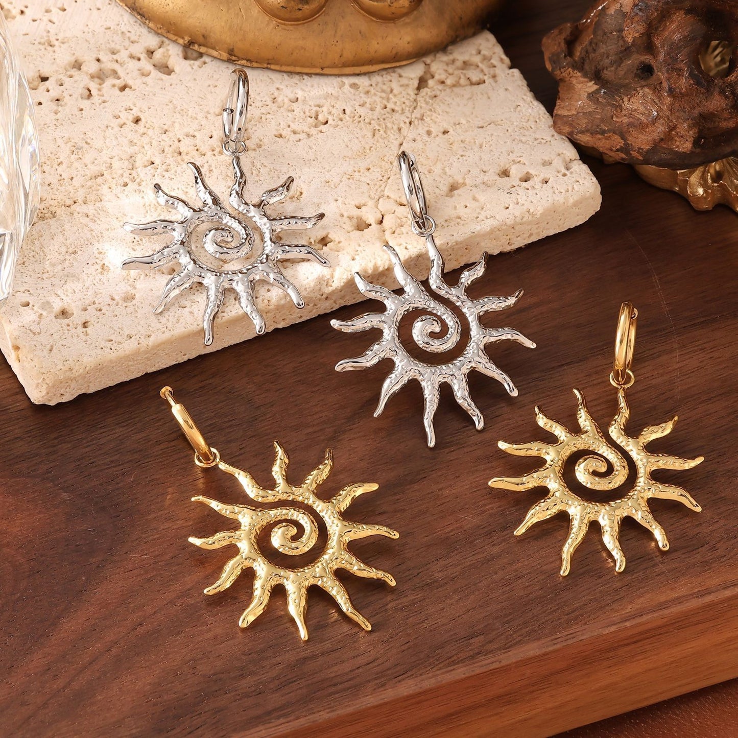 Sunny sun hoops earrings