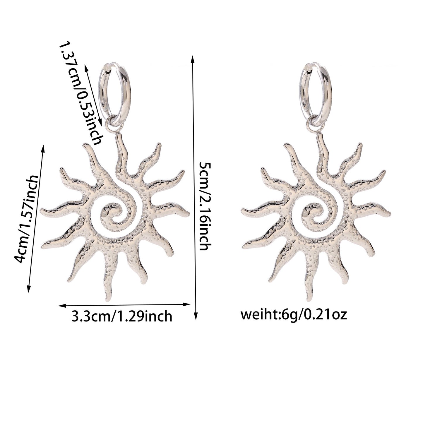 Sunny sun hoops earrings