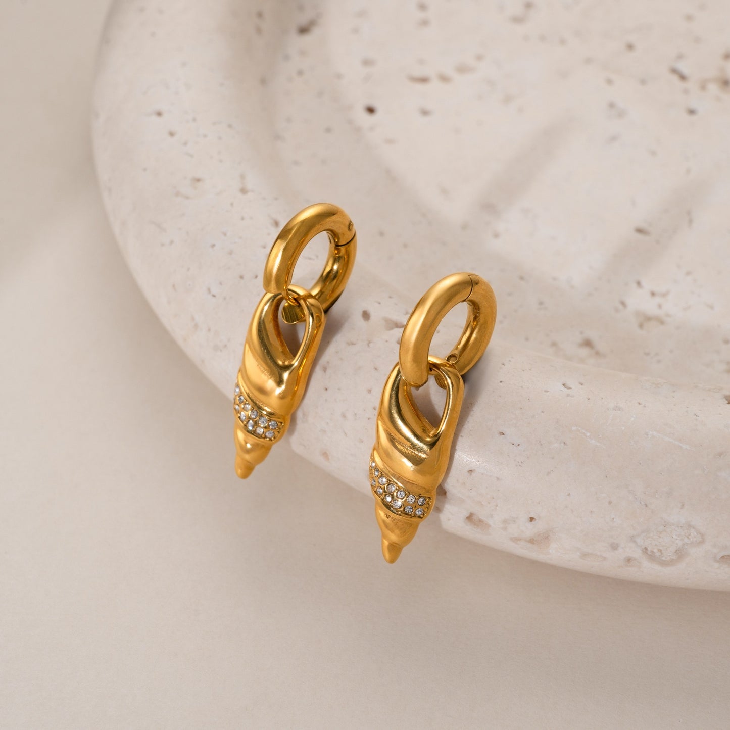 Amnita snail hoop earrings