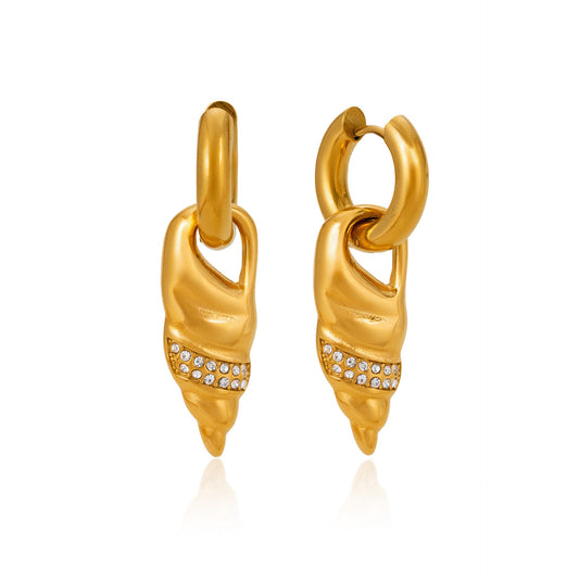 Amnita snail hoop earrings