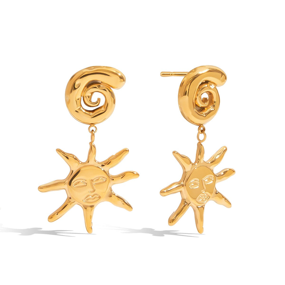 Swirl sun earrings
