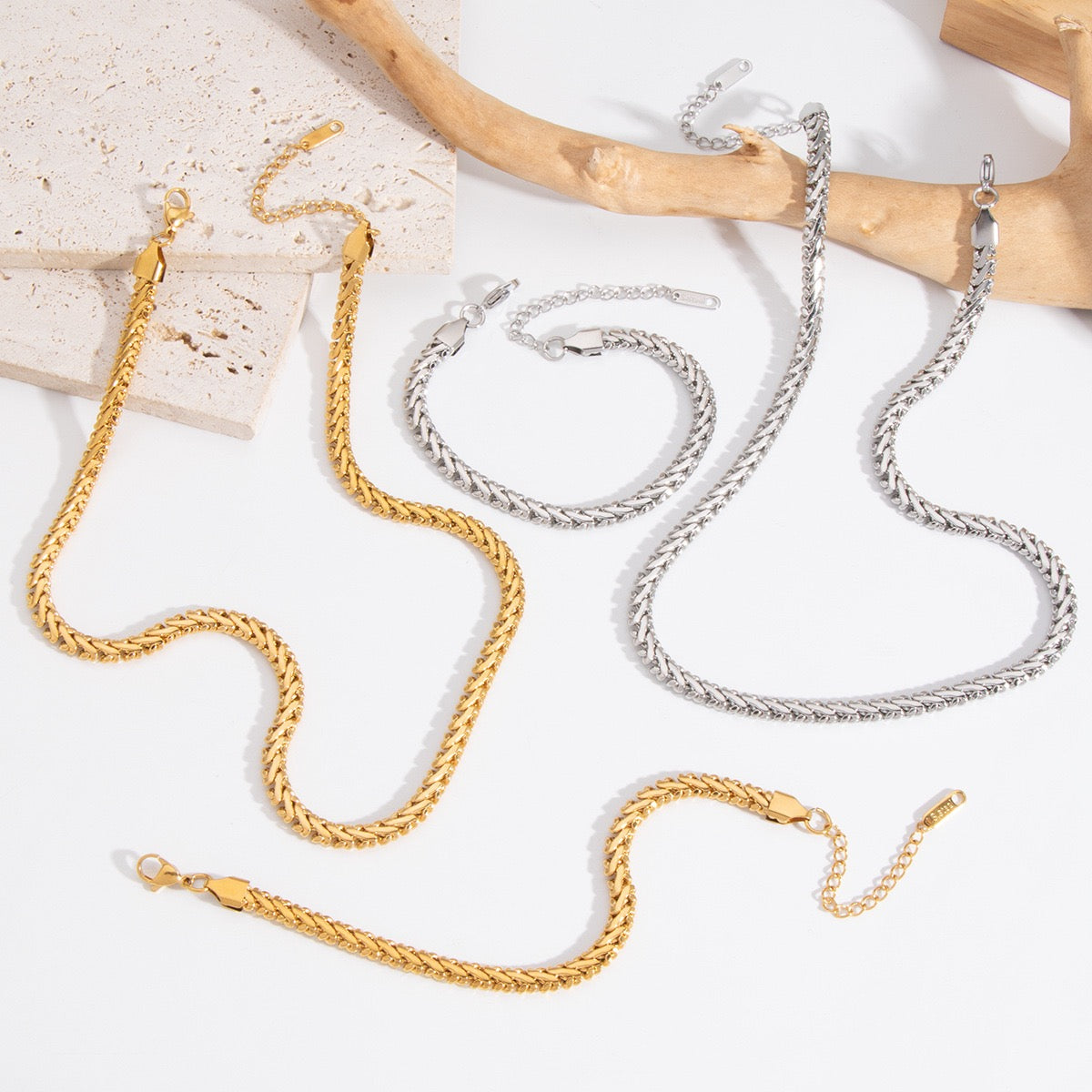 Amber snake chains