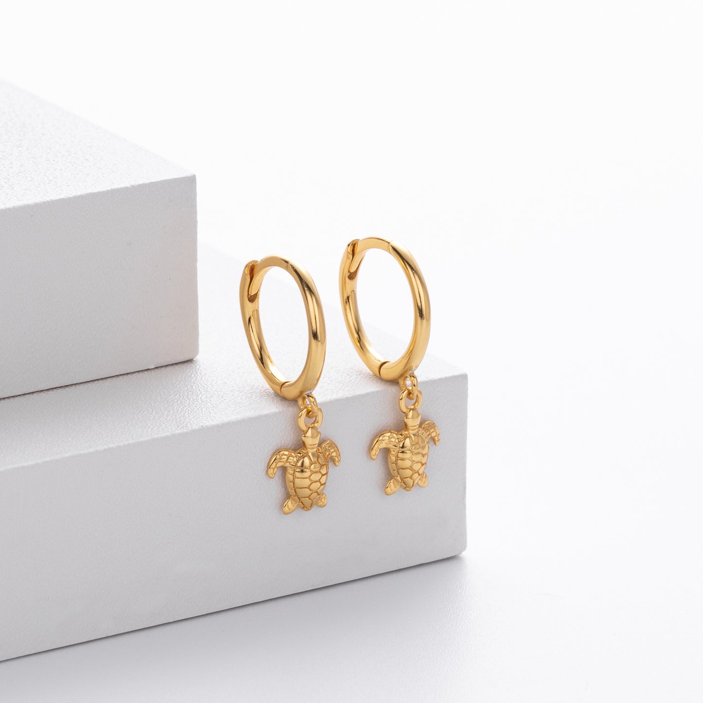 Sterling silver turtle hoops