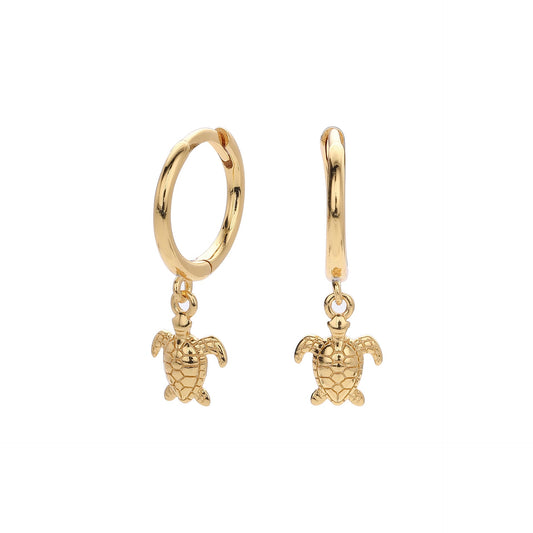 Sterling silver turtle hoops