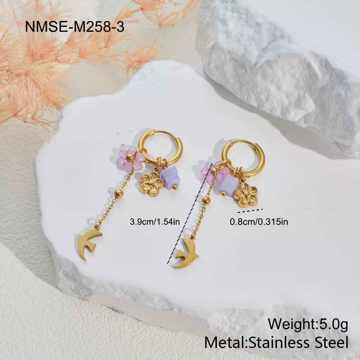 Little ocean charm hoops
