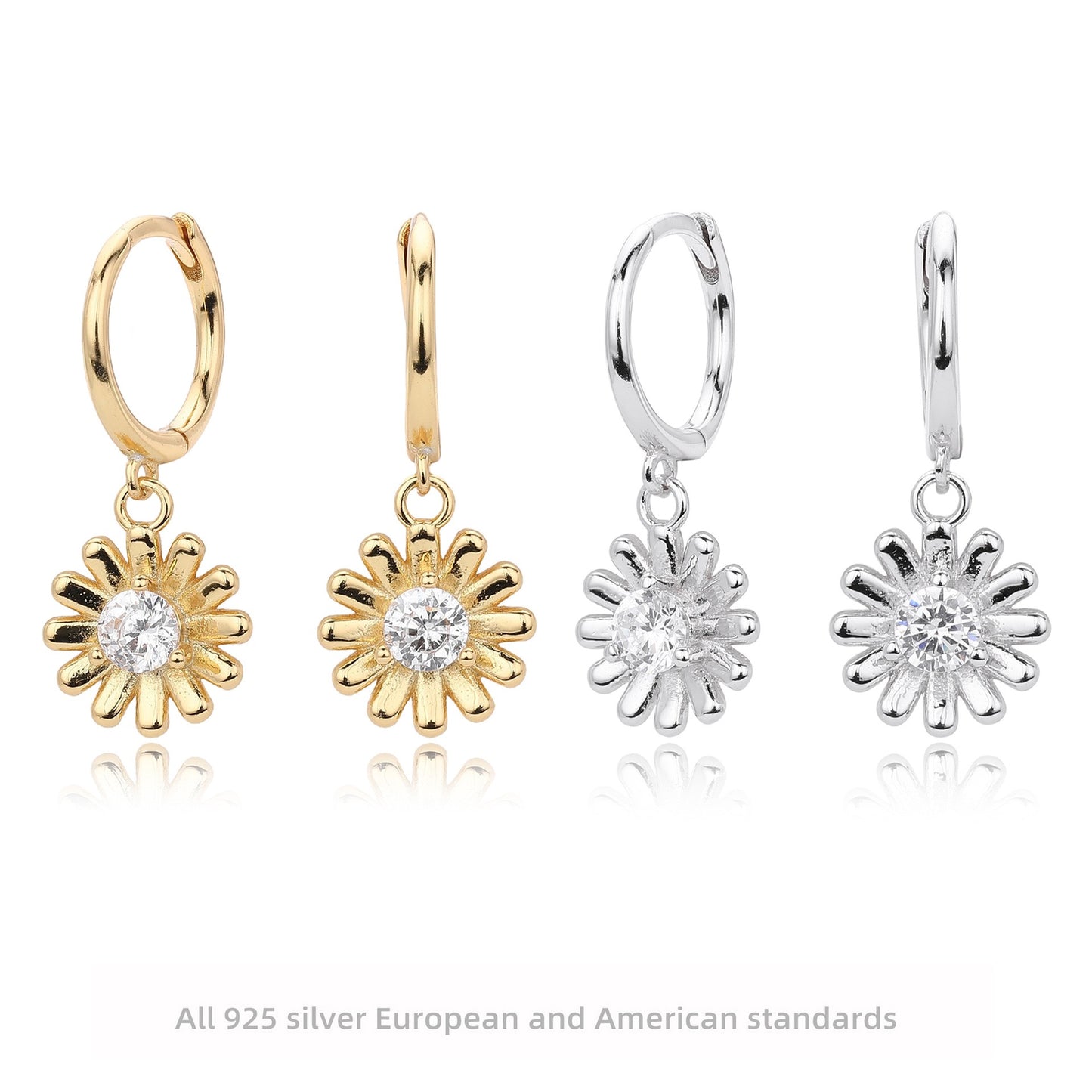 Daisy sterling silver hoops