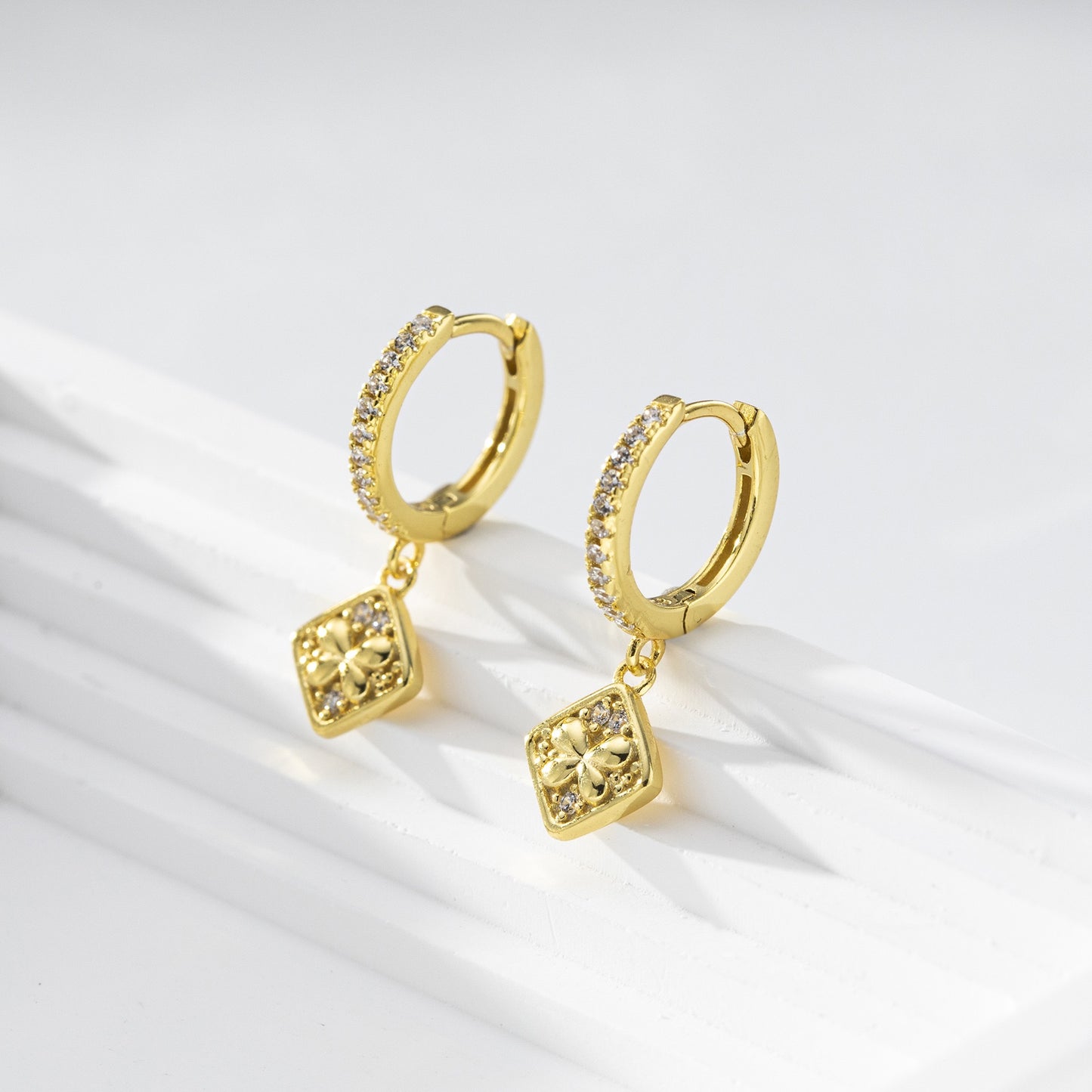 Butterfly sterling silver hoops