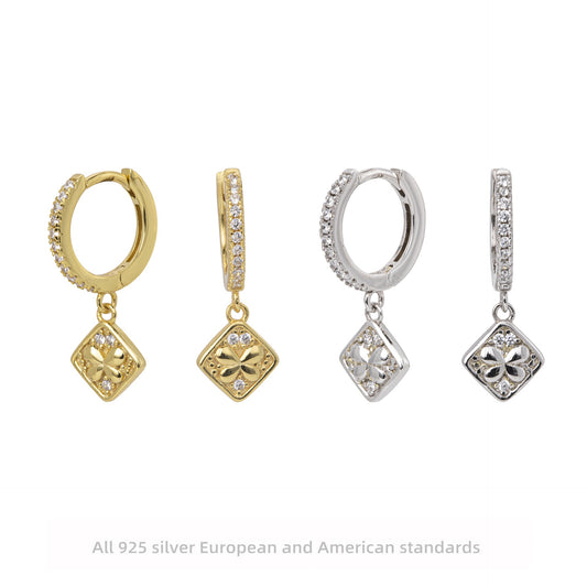 Butterfly sterling silver hoops