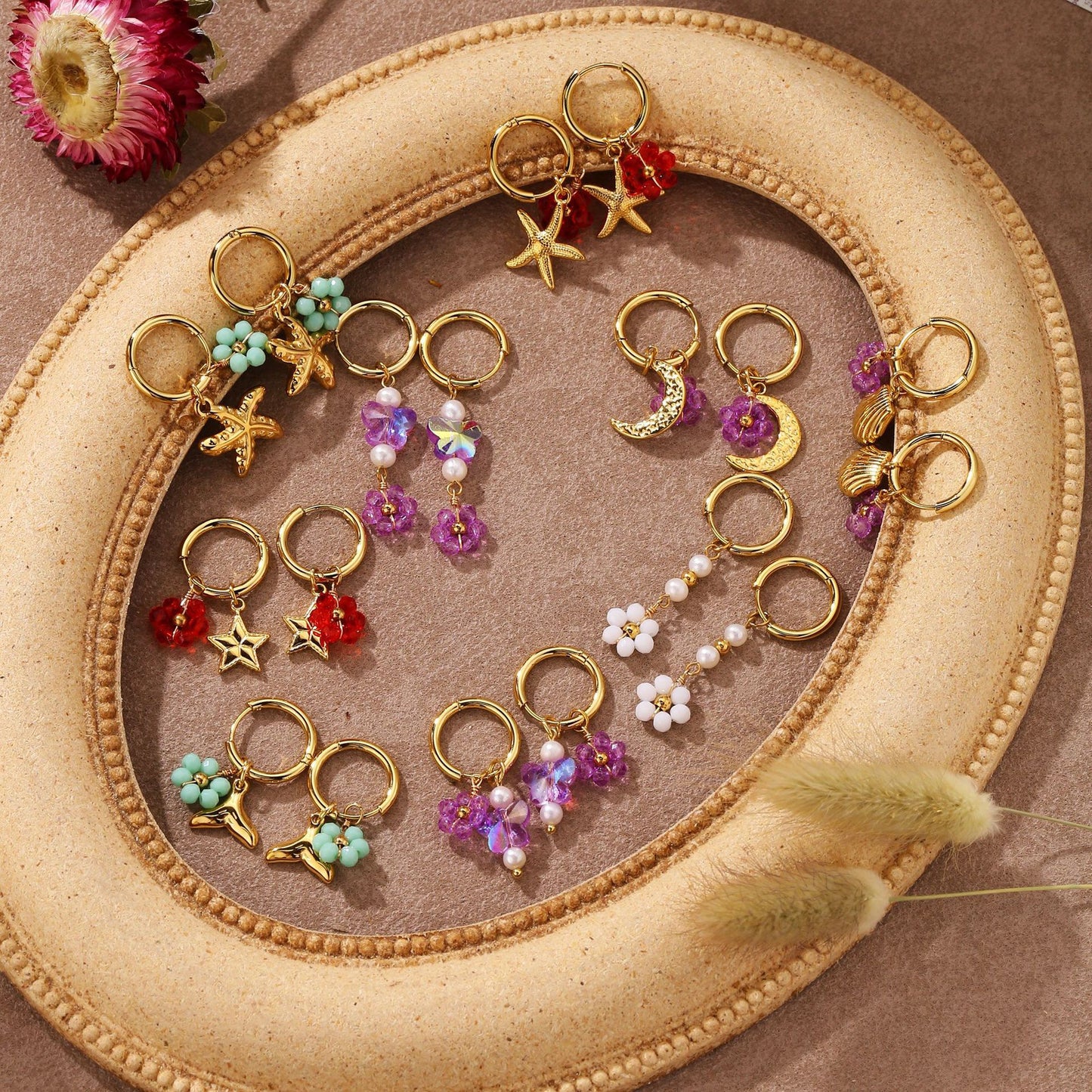 Sila Beady handmade hoop earrings