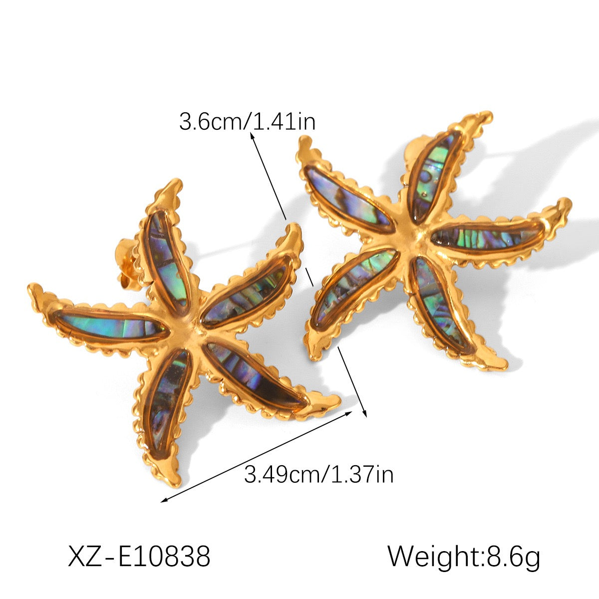 Blue ocean starfish earrings