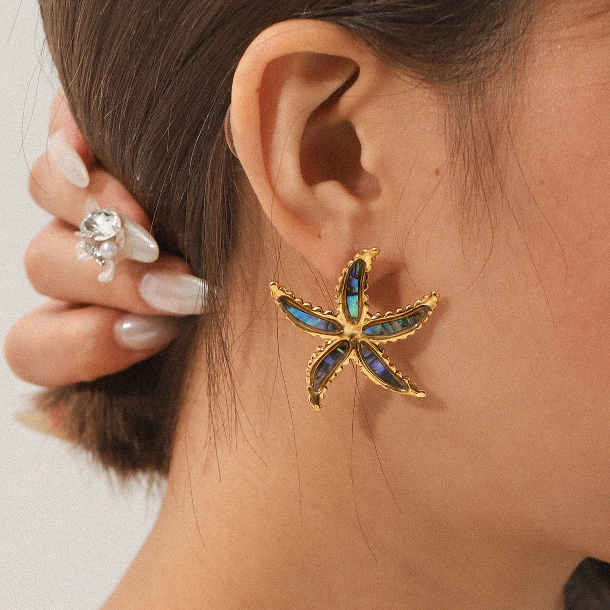Blue ocean starfish earrings