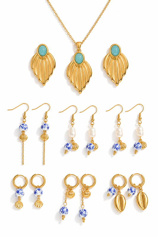 Blue ocean earrings