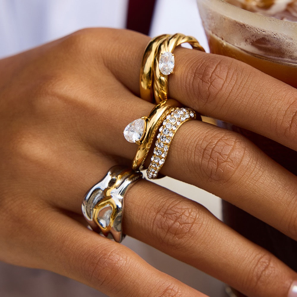 Wave rings set