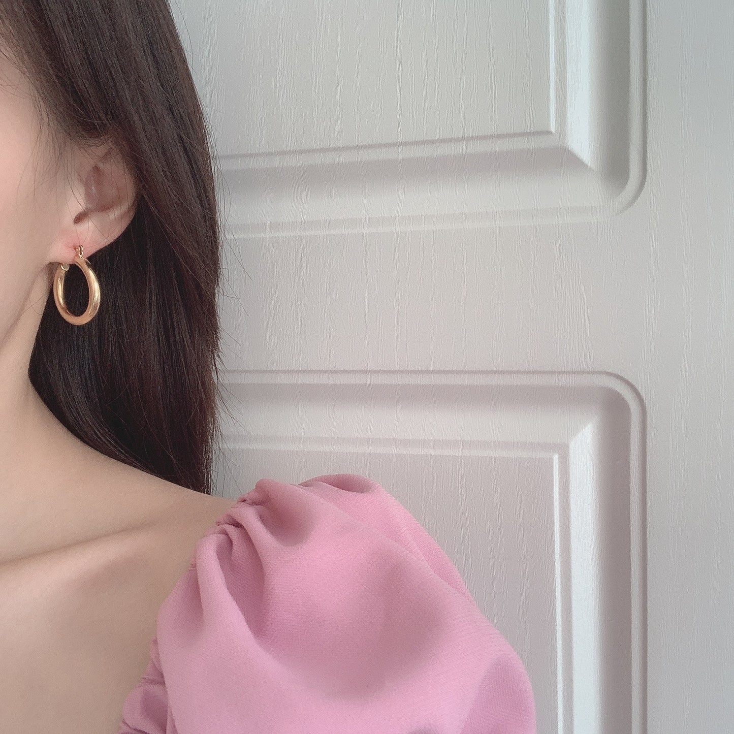 Moko round hoop earrings