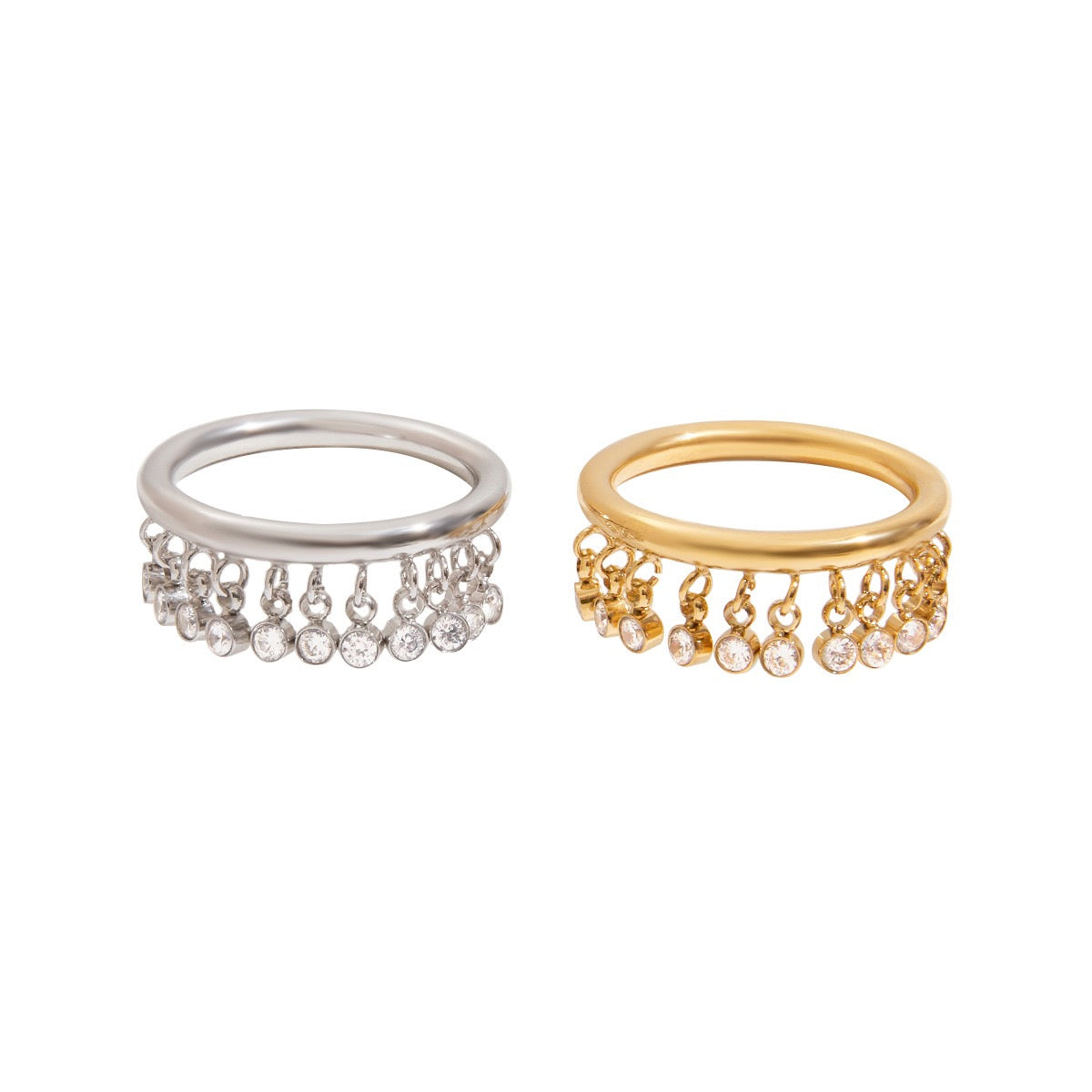 Dangling rocky rings