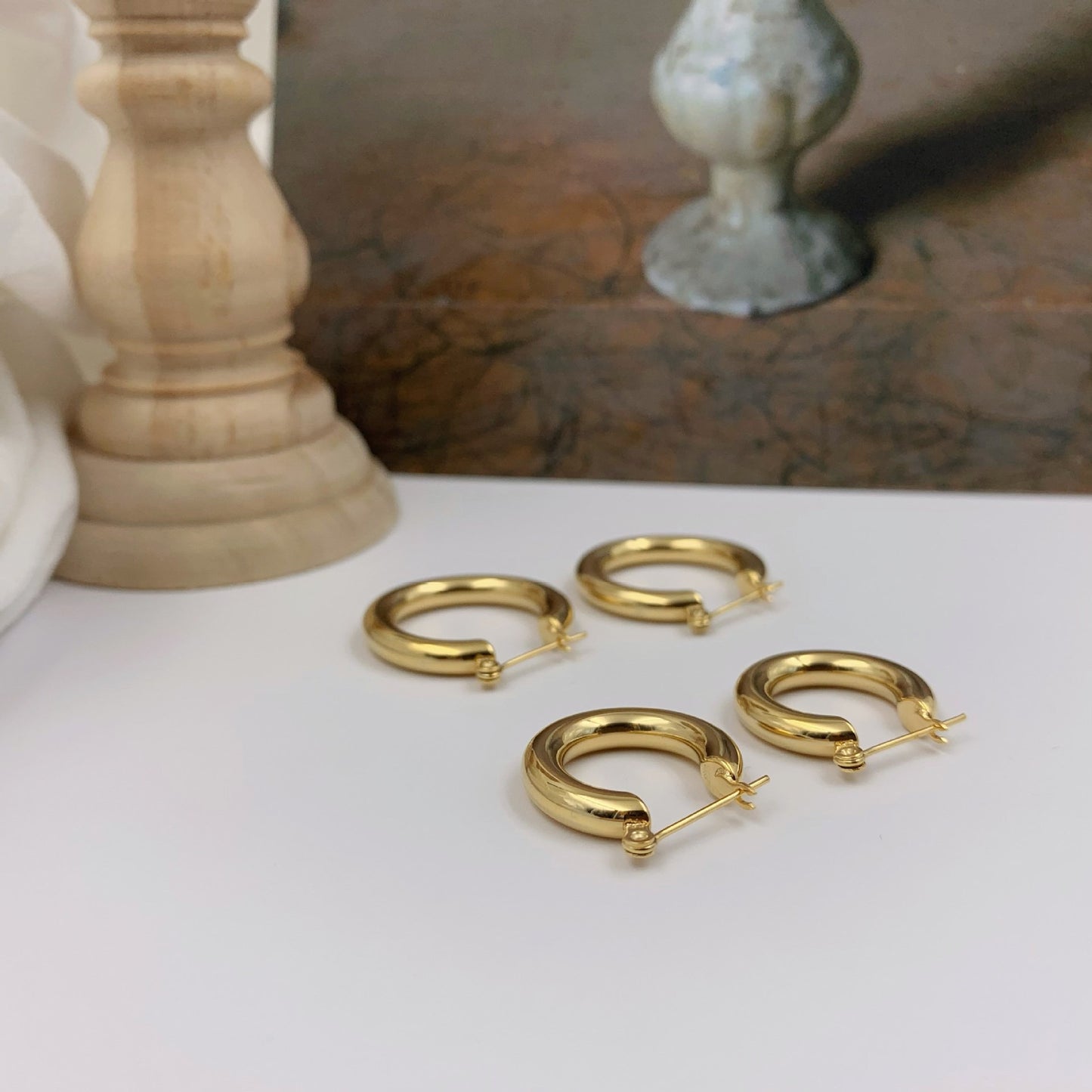 Moko round hoop earrings