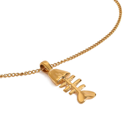 Fish bone necklace
