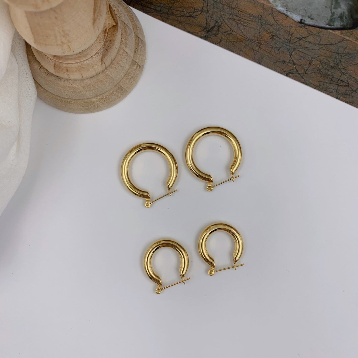 Moko round hoop earrings