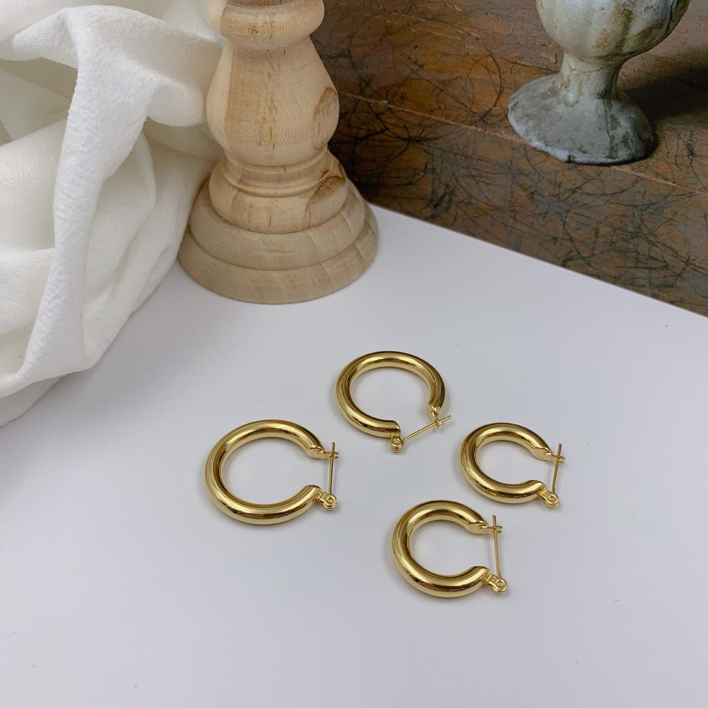 Moko round hoop earrings