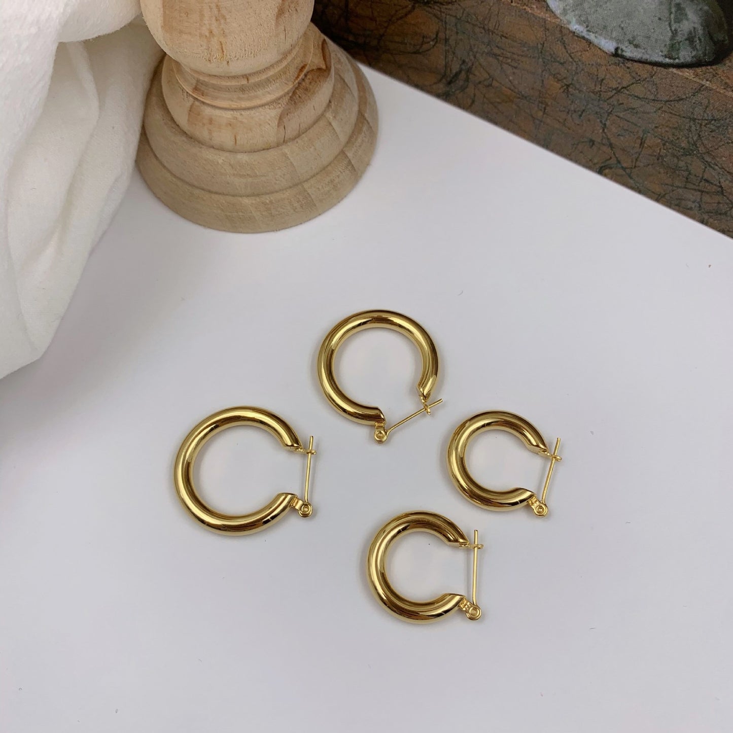 Moko round hoop earrings