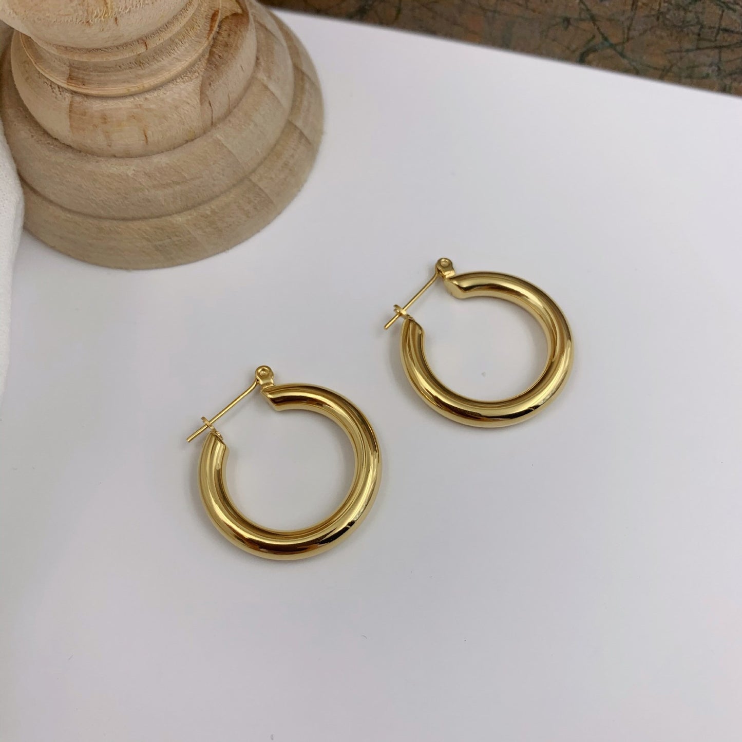 Moko round hoop earrings