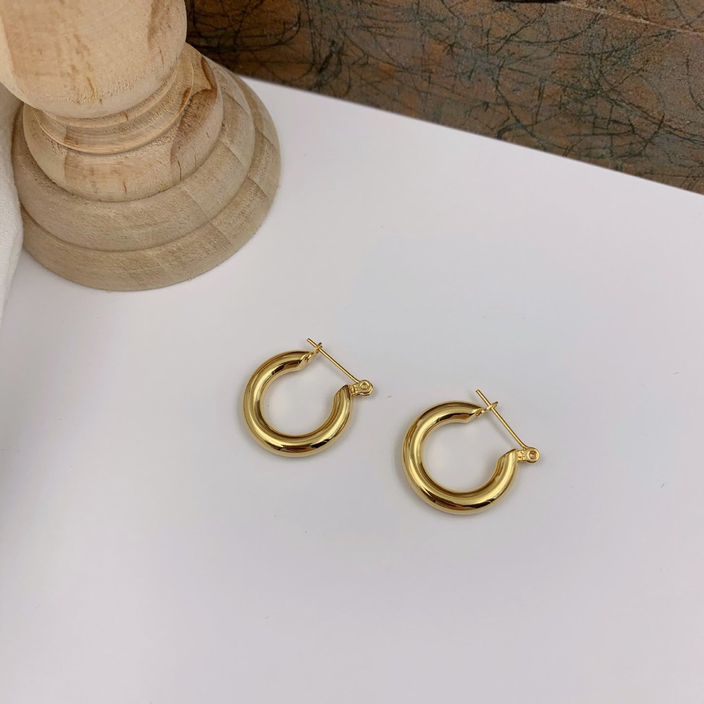 Moko round hoop earrings