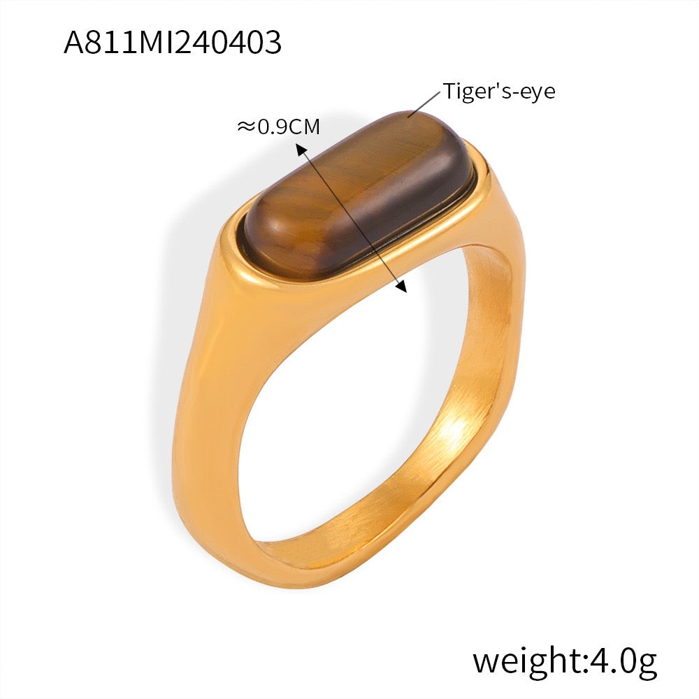 Helios Tiger eye stone rings