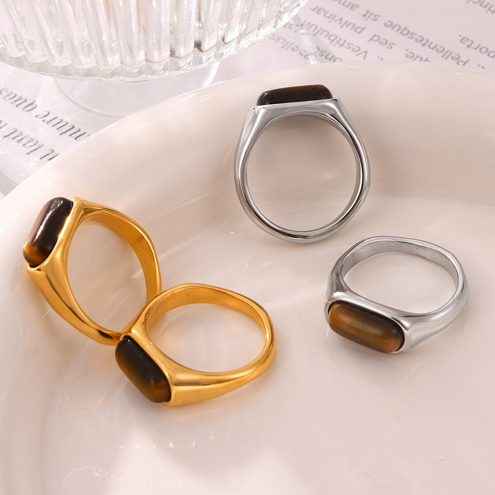 Helios Tiger eye stone rings